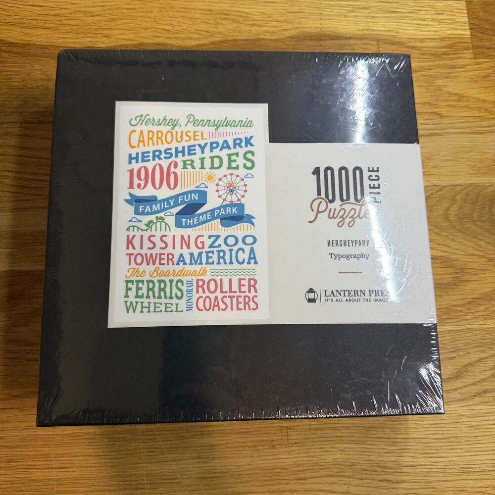 Lantern Press Hershey Park Typography Jigsaw Puzzle 1000 Pieces Pennsylvania New